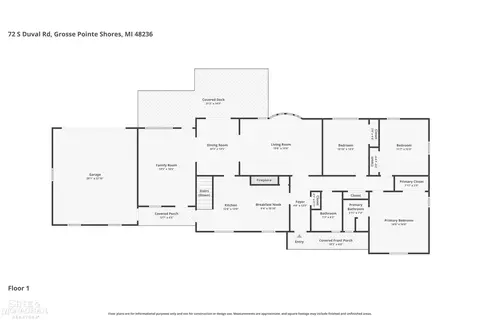 Floorplan - 72 S Duval, Grosse Pointe Shores, MI 48236 photo 1 of 3