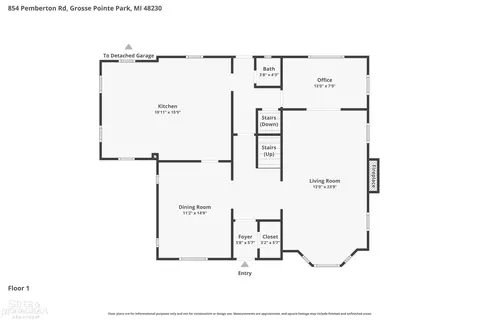 Floorplan - 854 Pemberton, Grosse Pointe Park, MI 48230 photo 3 of 4
