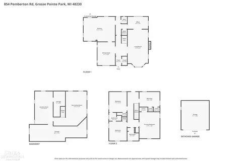 Floorplan - 854 Pemberton, Grosse Pointe Park, MI 48230 photo 2 of 4