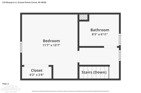Floorplan - 319 Beaupre, Grosse Pointe Farms, MI 48236 photo 2 of 2