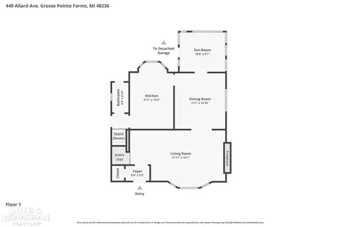 Floorplan - 449 Allard, Grosse Pointe Farms, MI 48236 photo 4 of 5