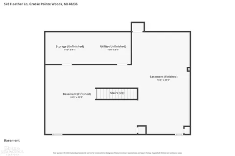 Floorplan - 578 Heather, Grosse Pointe Woods, MI 48236 photo 3 of 4