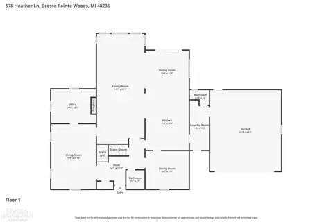 Floorplan - 578 Heather, Grosse Pointe Woods, MI 48236 photo 1 of 4
