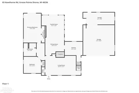 Floorplan - 83 Hawthorne, Grosse Pointe Shores, MI 48236 photo 1 of 4