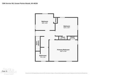 Floorplan - 1396 Vernier, Grosse Pointe Woods, MI 48236 photo 2 of 5