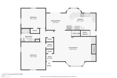 Floorplan - 1575 Ford, Grosse Pointe Woods, MI 48236 photo 1 of 4