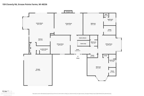 Floorplan - 159 Cloverly, Grosse Pointe Farms, MI 48236 photo 1 of 4