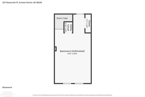 Floorplan - 357 Roosevelt Pl, Grosse Pointe, MI 48236 photo 3 of 4
