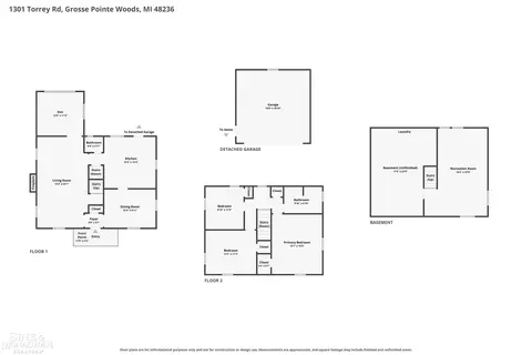 Floorplan - 1301 Torrey, Grosse Pointe Woods, MI 48236 photo 2 of 5