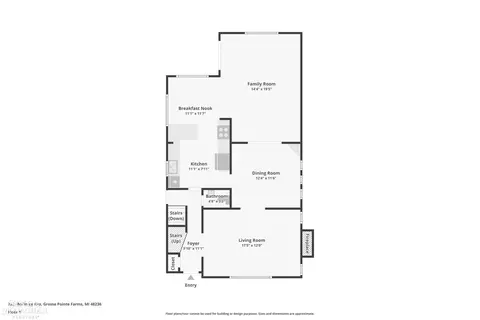 Floorplan - 223 Mckinley, Grosse Pointe Farms, MI 48236 photo 1 of 4