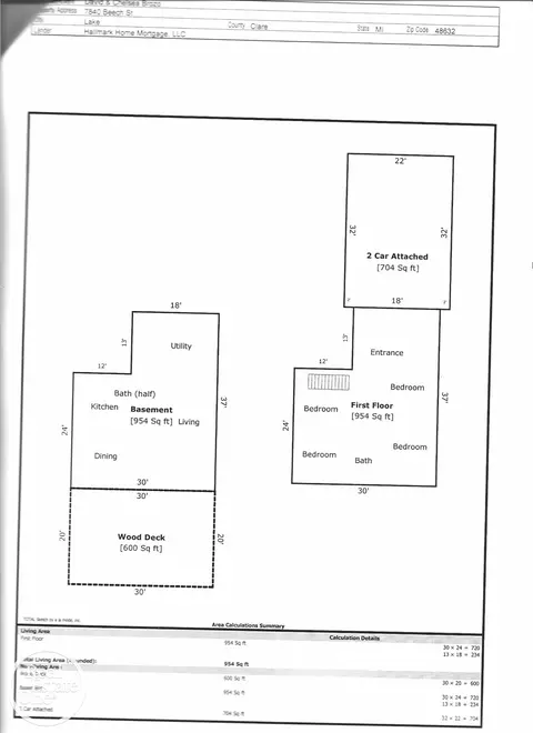 Floorplan - 7840 Beech, Lake, MI 48632 photo 1 of 1