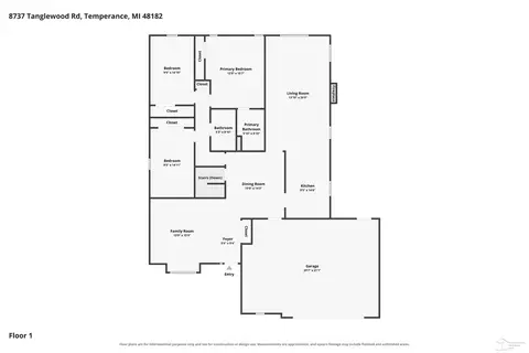 Floorplan - 8737 Tanglewood, Temperance, MI 48182 photo 1 of 3