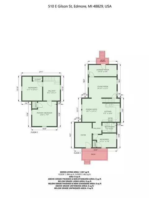 Floorplan - 510 E Gilson, Edmore, MI 48829 photo 1 of 1