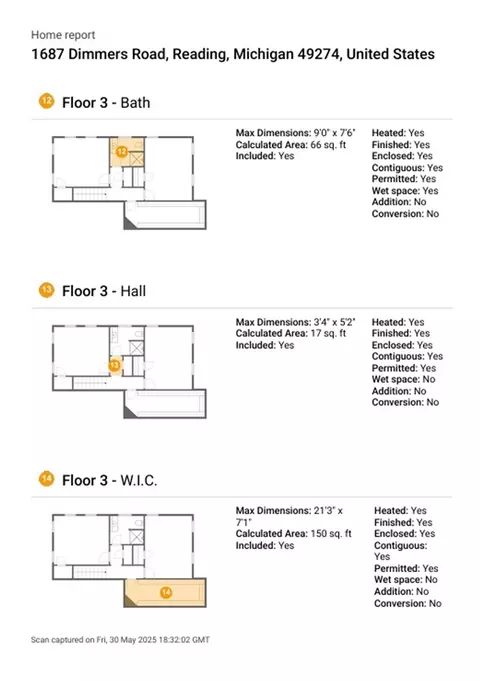 Floorplan - 1687 Dimmers, Reading, MI 49274 photo 13 of 14