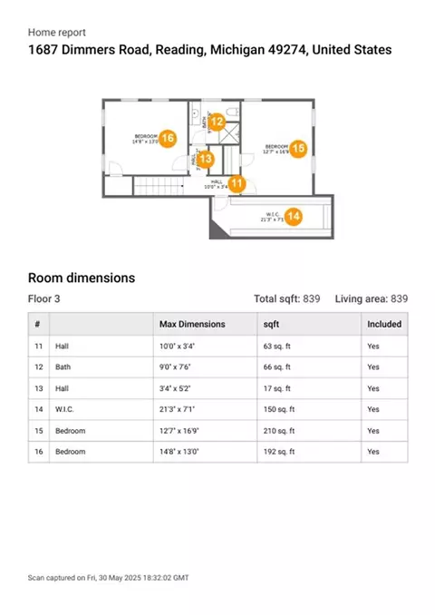 Floorplan - 1687 Dimmers, Reading, MI 49274 photo 8 of 14