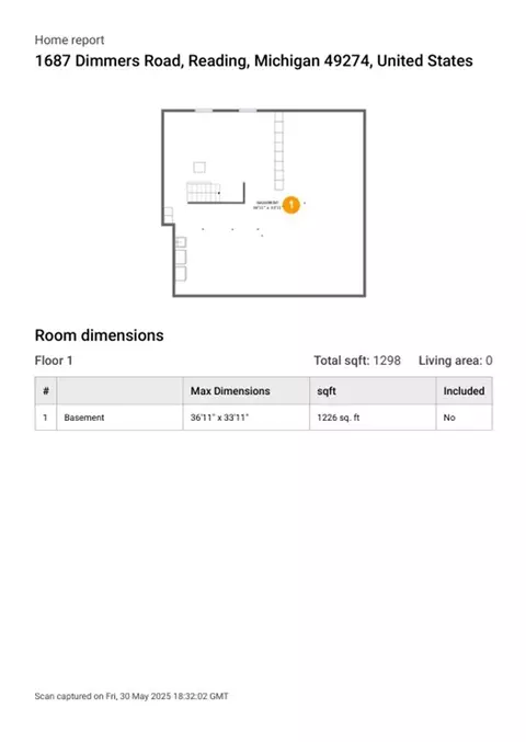Floorplan - 1687 Dimmers, Reading, MI 49274 photo 6 of 14