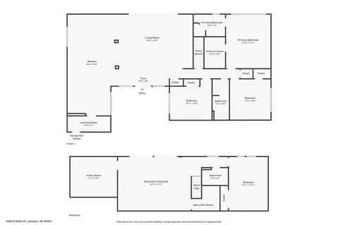 Floorplan - 1620 N Dade Dr, Jackson, MI 49203 photo 1 of 3