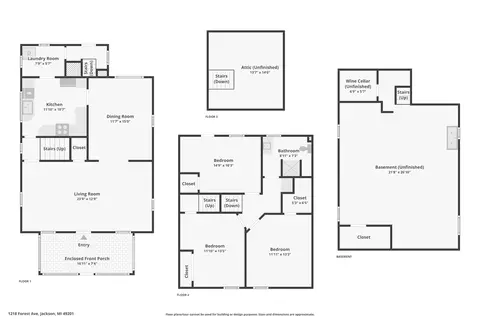 Floorplan - 1218 Forest Ave, Jackson, MI 49201 photo 1 of 4