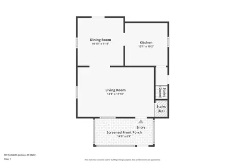 Floorplan - 909 Hallett, Jackson, MI 49202 photo 2 of 4