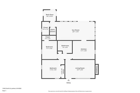 Floorplan - 1100 E North, Jackson, MI 49202 photo 2 of 2