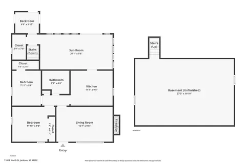 Floorplan - 1100 E North, Jackson, MI 49202 photo 1 of 2