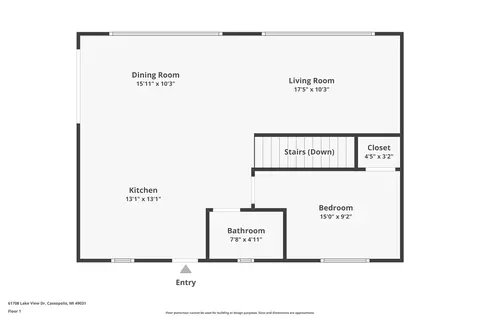 Floorplan - 61708 Lakeview, Cassopolis, MI 49031 photo 3 of 6