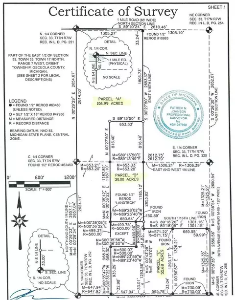 Parcel 30 Acres 30th, Sears, MI 49679