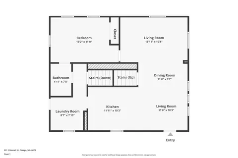 Floorplan - 331 E Morrell, Otsego, MI 49078 photo 1 of 7