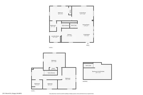 Floorplan - 331 E Morrell, Otsego, MI 49078 photo 5 of 7