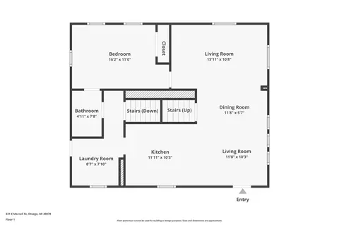 Floorplan - 331 E Morrell, Otsego, MI 49078 photo 4 of 7