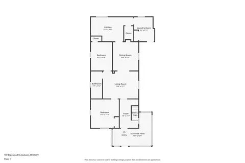 Floorplan - 109 Edgewood, Jackson, MI 49201 photo 3 of 3