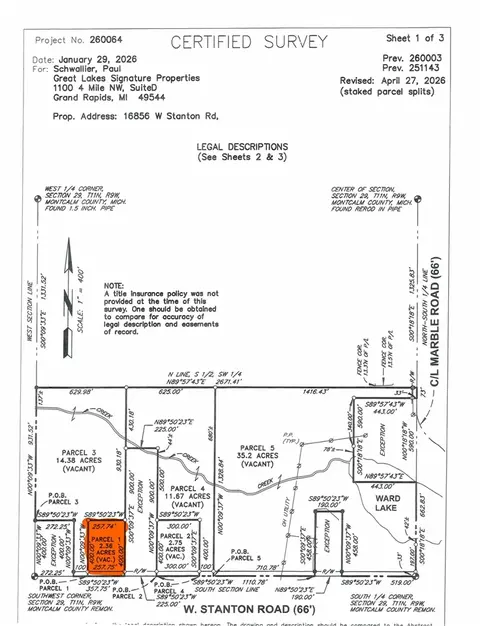 Parcel W Stanton #PARCEL 1, Pierson, MI 49339