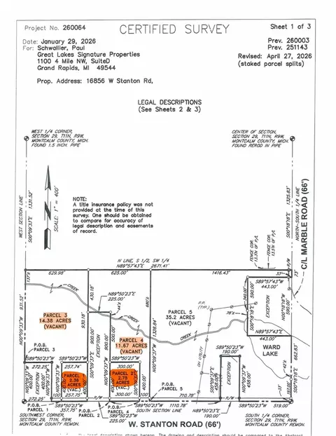 Parcel W Stanton #PARCEL 1-4, Pierson, MI 49339
