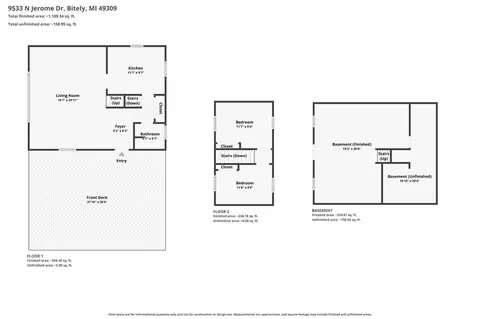 Floorplan - 9533 Jerome, Bitely, MI 49309 photo 2 of 7