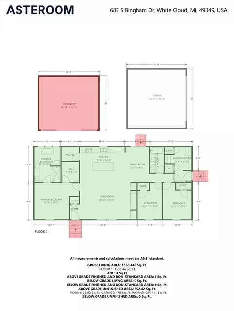 Floorplan - 685 S Bingham, White Cloud, MI 49349 photo 1 of 1
