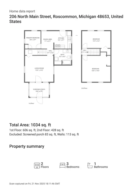 Floorplan - 206 N Main St, Roscommon, MI 48653 photo 1 of 4