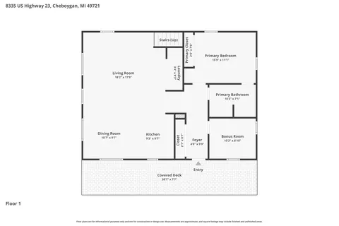 Floorplan - 8335 Us 23, Cheboygan, MI 49721 photo 1 of 2