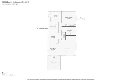 Floorplan - 1959 Chesler Ave, Comins, MI 48619 photo 2 of 3