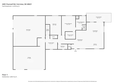 Floorplan - 2401 Pearsall Rd, Fairview, MI 48621 photo 1 of 2