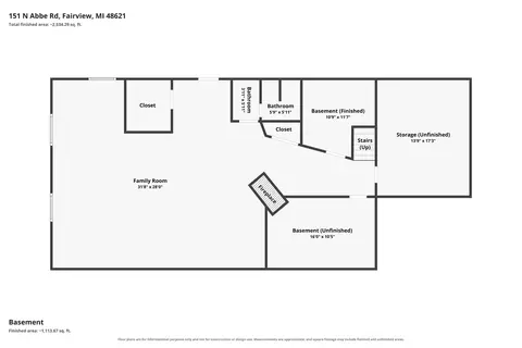 Floorplan - 151 N Abbe Rd, Fairview, MI 48621 photo 3 of 6