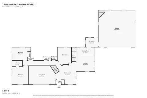 Floorplan - 151 N Abbe Rd, Fairview, MI 48621 photo 2 of 6