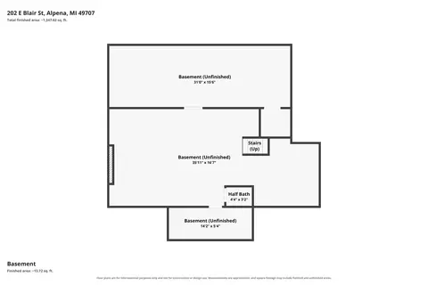 Floorplan - 202 E Blair St, Alpena, MI 49707 photo 2 of 5