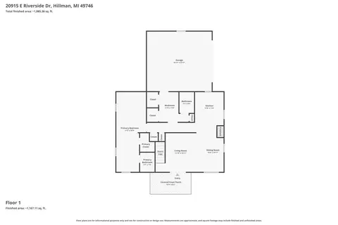 Floorplan - 20915 E Riverside Dr, Hillman, MI 49746 photo 1 of 3