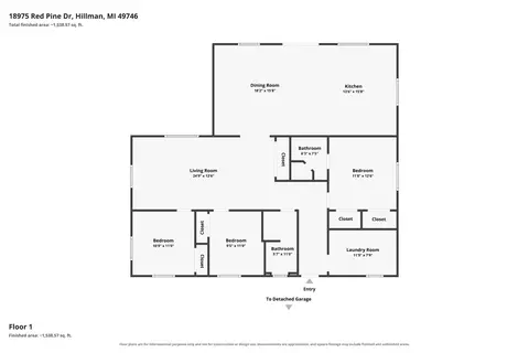 Floorplan - 18975 Red Pine Dr, Hillman, MI 49746 photo 6 of 6