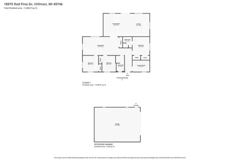 Floorplan - 18975 Red Pine Dr, Hillman, MI 49746 photo 1 of 6
