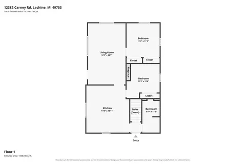 Floorplan - 12382 Carney Rd, Lachine, MI 49753 photo 2 of 3