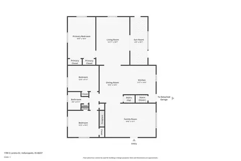 Floorplan - 1709 E Loretta Dr, Indianapolis, IN 46227 photo 1 of 2