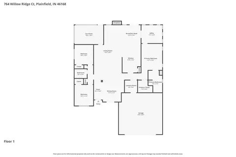Floorplan - 764 Willow Ridge Ct, Plainfield, IN 46168 photo 1 of 1