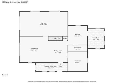 Floorplan - 107 West St, Dunreith, IN 47337 photo 1 of 2