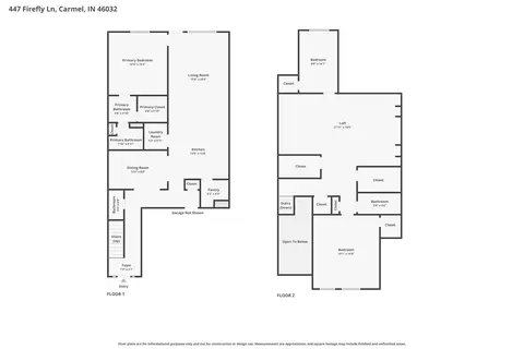 Floorplan - 447 Firefly Ln, Carmel, IN 46032 photo 1 of 2